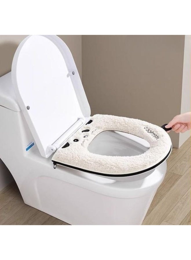 Toilet Seat Cushion with Handle & Zipper – Winter Padded Toilet Seat Cover, Stylish Waterproof Backing, Soft and Comfortable for Bathroom - Image 5